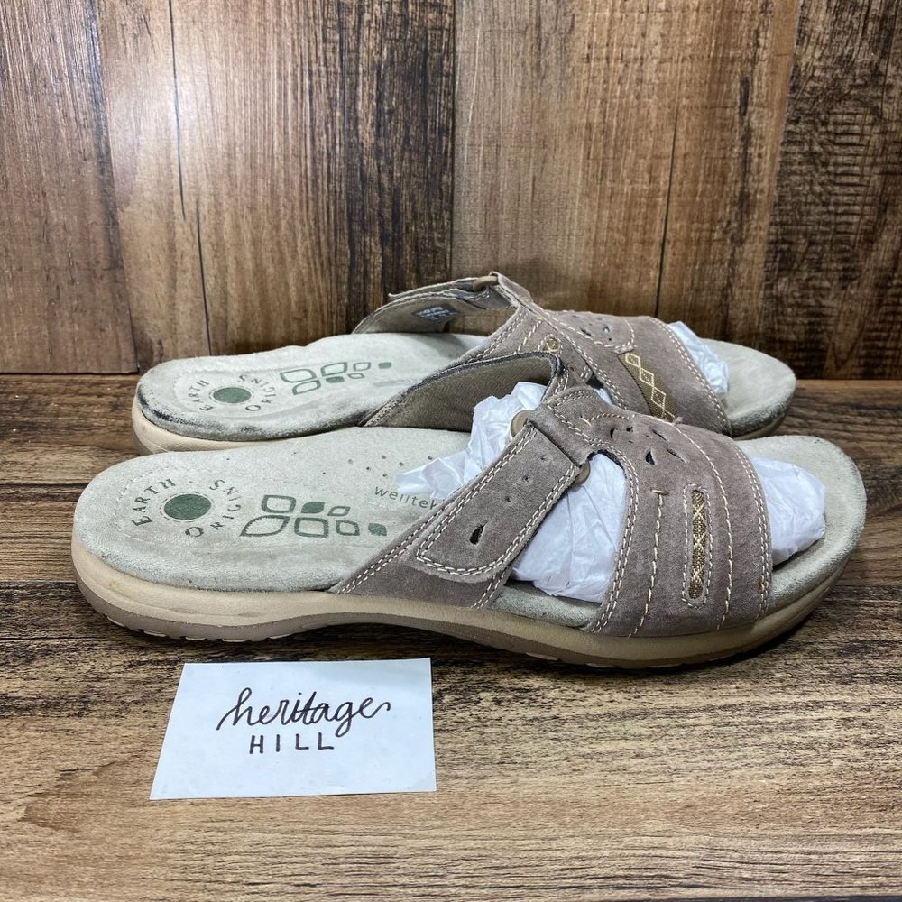 Earth Origins Leather Slip On Sandals - Womens 10 M